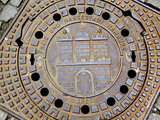 Manhole Cover with Hamburg's Coat of Arms, Hamburg, Germany Photographic Print by Miva Stock