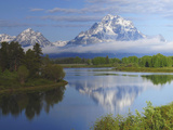 Grand Tetons from the Oxbow, Grand Teton National Park, Wyoming, USA Photographic Print by Michel Hersen