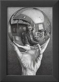 Hands with Sphere Prints by M. C. Escher