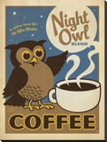Night Owl Coffee Stretched Canvas Print by  Anderson Design Group