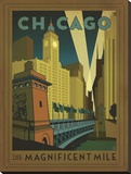 Chicago, The Magnificent Mile Stretched Canvas Print by  Anderson Design Group