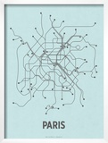 Paris (Light Blue & Dark Gray) Posters by  Line Posters