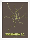 Washington D.C. (Charcoal Brown & Lime) Prints by  Line Posters