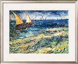 Seascape at Saintes-Maries, c.1888 Poster by Vincent van Gogh