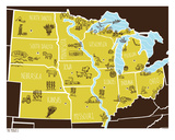 American Atlas - The Midwest Sérigraphie par  Brainstorm