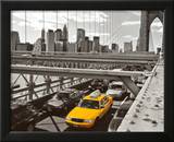 Yellow Cab on Brooklyn Bridge Posters by Henri Silberman