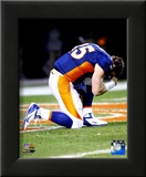 Tim Tebow after the Broncos won their 2011 AFC Wild Card Playoff Game Framed Photographic Print