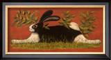 Red Folk Bunny Art by Lisa Hilliker
