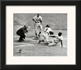 Jackie Robinson steals home during the 1955 World Series Framed Photographic Print