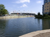 Olympic Stadium from Lee Valley River Navigation, Stratford, London, England Photographic Print by Ethel Davies