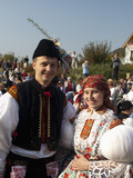 Woman and Man Wearing Folk Dress During Autumn Feast with Law Festival, Borsice, Czech Republic Photographic Print by Richard Nebesky