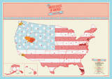 US Scratch Map Poster Photo