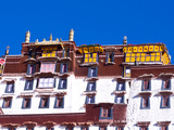 Windows and Roof of the Potala Palace from Below, UNESCO World Heritage Site, Lhasa, Tibet, China Photographic Print by Nancy Brown