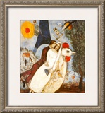 Les Fiancees de la Tour Eiffel Posters by Marc Chagall