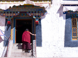 Monk in the Potala Palace in Lhasa, Tibet, China, Asia Photographic Print by Nancy Brown