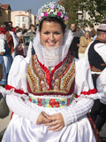 Woman Wearing Folk Dress, Moravian Slovacko Village of Zdanice, Brnensko, Czech Republic Photographic Print by Richard Nebesky
