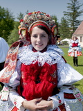 Woman Wearing Folk Dress, the Ride of the Kings Festival, Vlcnov, Zlinsko, Czech Republic, Europe Photographic Print by Richard Nebesky