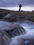 Twilight at Windy Post Stone Cross in Dartmoor, Devon, England, United Kingdom, Europe Photographic Print by Adam Burton