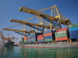 Container Port, Port of Barcelona, Barcelona, Catalonia, Spain, Europe Photographic Print by Adina Tovy