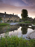 Cottages in Picturesque Cotswolds Village of Lower Slaughter at Sunrise, Gloucestershire, England Photographic Print by Adam Burton
