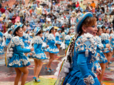 Female Carnival Dancers, Oruro Carnival Procession Parade, Oruro, Bolivia, South America Photographic Print by Phil Clarke-Hill