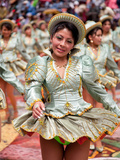 Female Carnival Dancers, Oruro Carnival Procession Parade, Oruro, Bolivia, South America Photographic Print by Phil Clarke-Hill