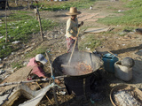 Cooking and Drying of Prawns in Fishing Village of Lay Win Kwin Village, Myanmar (Burma) Photographic Print by Eitan Simanor
