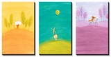 Crossing Critters Triptych Poster