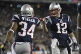 NFL Playoffs 2013: Texans vs Patriots - Shane Vereen and Tom Brady Photographic Print by Elise Amendola