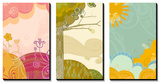 Retro Landscapes Triptych Art