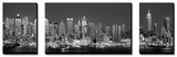 West Side Skyline at Night in Black and White, New York, USA Posters par Panoramic Images 