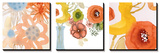Watercolor Bouquets Triptych Poster