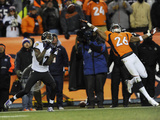 NFL Playoffs 2013: Ravens vs Broncos - Jacoby Jones and Rahim Moore Photographic Print by Jack Dempsey