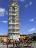 Horse and Carriage by Leaning Tower, UNESCO World Heritage Site, Pisa, Tuscany, Italy, Europe Photographic Print by Rolf Richardson