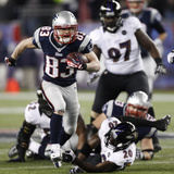 NFL Playoffs 2013: Patriots vs Ravens - Wes Welker Photographic Print by Stephan Savoia