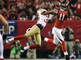 NFL Playoffs 2013: Falcons vs 49ers - Julio Jones Photographic Print by Mark Humphrey