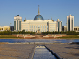 Ak Orda Presidential Palace of President Nursultan Nazarbayev in Ishim River, Astana, Kazakhstan Photographic Print by Jane Sweeney