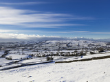 Looking over Snowy Fields in the Peak District National Park, Staffordshire, England, UK, Europe Photographic Print by Ian Egner
