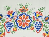 Moravian Slovacko Folk Design on Facade of Wine Cellar, Village of Petrov, Brnensko, Czech Republic Photographic Print by Richard Nebesky