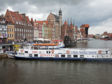 View Along River Motlawa Showing Harbour and Old Hanseatic Architecture, Gdansk, Pomerania, Poland Photographic Print by Adina Tovy
