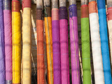 Sari Lengths of Brightly Coloured Cotton, Hand Woven on Village Looms, Kalna, West Bengal, India Photographic Print by Annie Owen