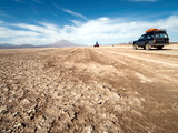 Four Wheel Drive Vehicles in Desert, Southwestern Bolivia, Bolivia Photographic Print by Phil Clarke-Hill