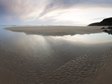 Sunset Sky Reflected in Beach Stream at Sandymouth Bay, Cornwall, England, United Kingdom, Europe Photographic Print by Ian Egner