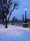 Houses of Parliament and South Bank in Winter, London, England, United Kingdom, Europe Photographic Print by Stuart Black