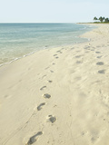 Footprints in Sand at Grace Bay Beach, Providenciales, Turks and Caicos Islands, West Indies Photographie par Kim Walker