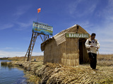 Entrance to Islas Flotantes (Floating Islands), Lake Titicaca, Peru, South America Photographic Print by Simon Montgomery