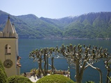 Pruned Plane Trees and Chapel of Villa Balbianello, in Spring Sunshine, Lenno, Lake Como, Italy Photographic Print by Peter Barritt