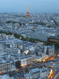 City and Eiffel Tower, Viewed over Rooftops, Paris, France, Europe Photographic Print by Gavin Hellier