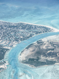 Aerial View of Providenciales with Conch Farm in Lower Left of Image, Turks and Caicos Islands Photographic Print by Kim Walker