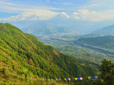 Annapurna Himal and Machapuchare Seen from Sarangkot, Gandaki Zone, Western Region, Nepal Photographic Print by Jochen Schlenker